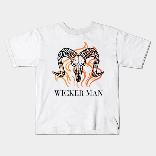 Wicker Man Themed T-Shirt Kids T-Shirt by Ckrispy